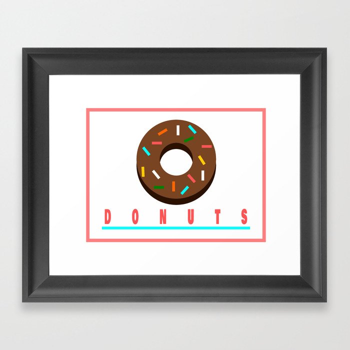 Donuts with sprinkles Framed Art Print