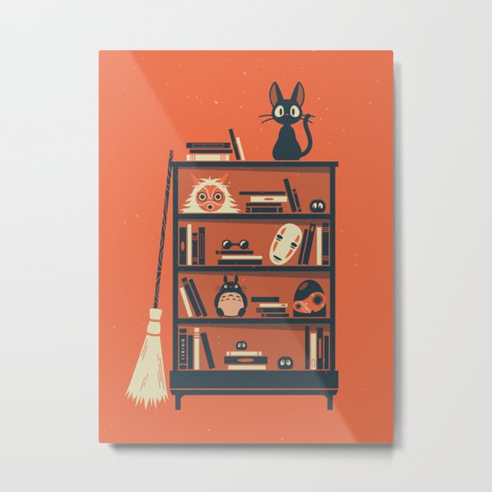 Ghibli Shelf // Miyazaki Metal Print