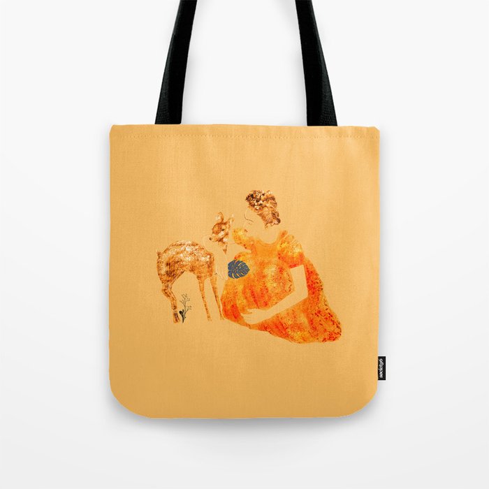 Frida Kahlo with a fawn Tote Bag