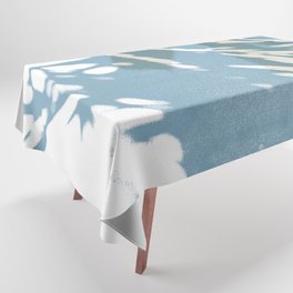 SOFT ABSTRACT BLUE PALM LEAF AT THE BEACH Tablecloth