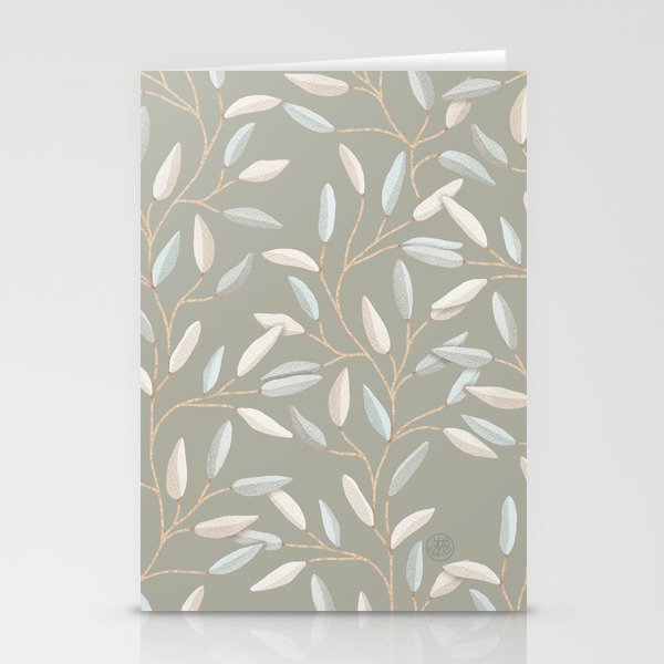 Botanical Leaves 02 green Stationery Cards
