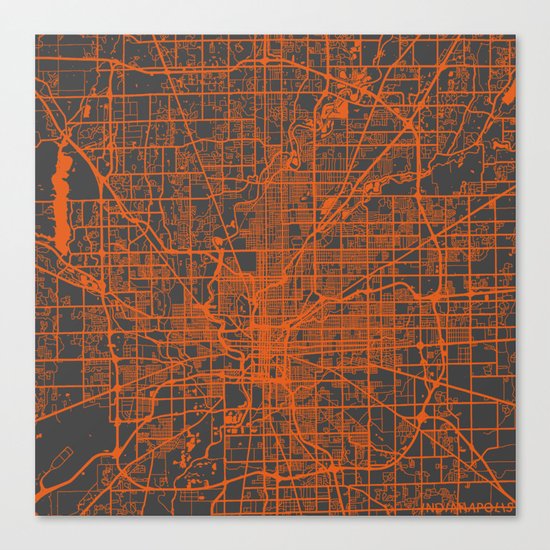 Indianapolis map Canvas Print