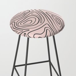 Abstract Swirls - Peach and Gray Bar Stool