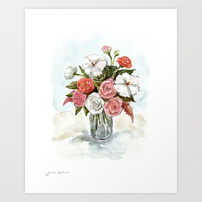 Beautiful Bouquet of Roses Art Print