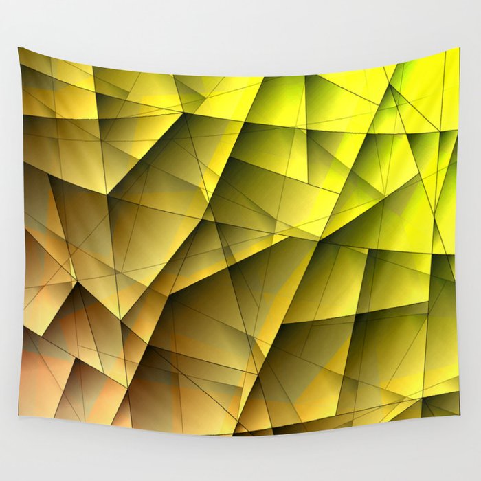 Abstract Strict Pattern Of Gold And Overlapping Fragments And