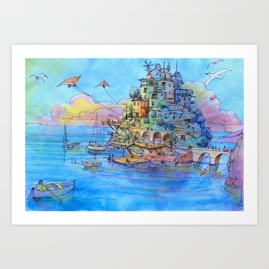 Paesaggio di fantasia Art Print