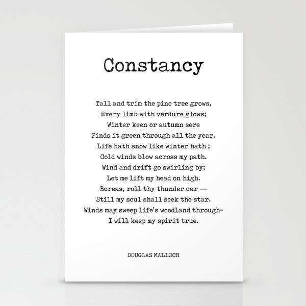 Constancy - Douglas Malloch Poem - Literature - Typewriter Print 2 Stationery Cards