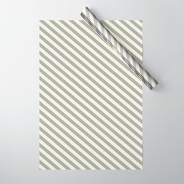 [ Thumbnail: Dark Grey and Beige Colored Pattern of Stripes Wrapping Paper ]