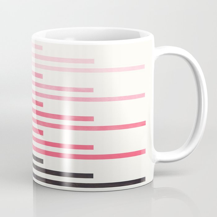 Pink Watercolor Gouache Minimalist Staggered Stripe Geometric Pattern Mid Century Modern Simple Art Coffee Mug