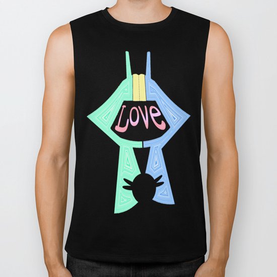love is pink Biker Tank
