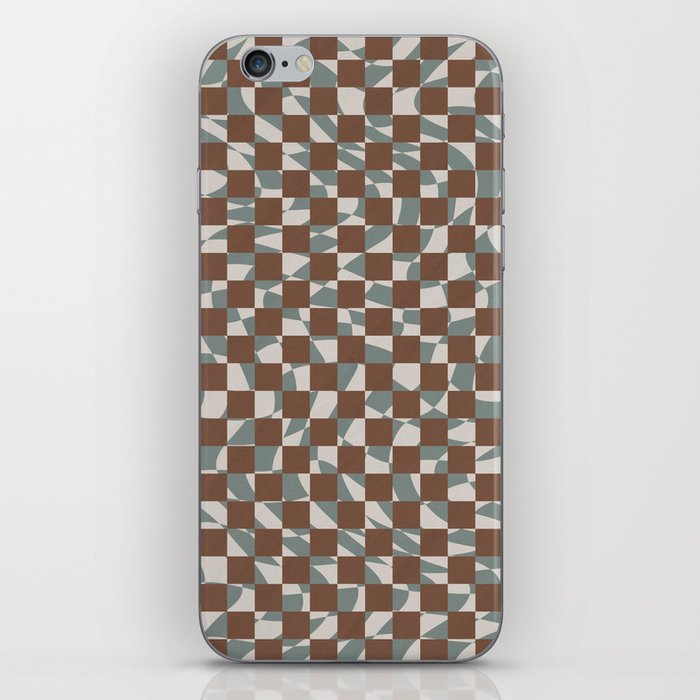 Wood checkers iPhone Skin