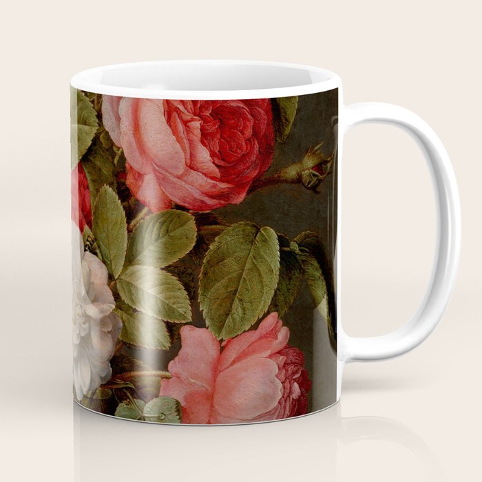 Jacob van Hulsdonck "Roses in a Glass Vase" Coffee Mug by Alexandra