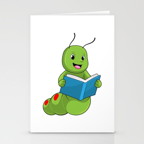 Caterpillar at Reading with Book Stationery Cards