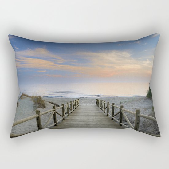 The path..., the beach.... "Artola". Rectangular Pillow