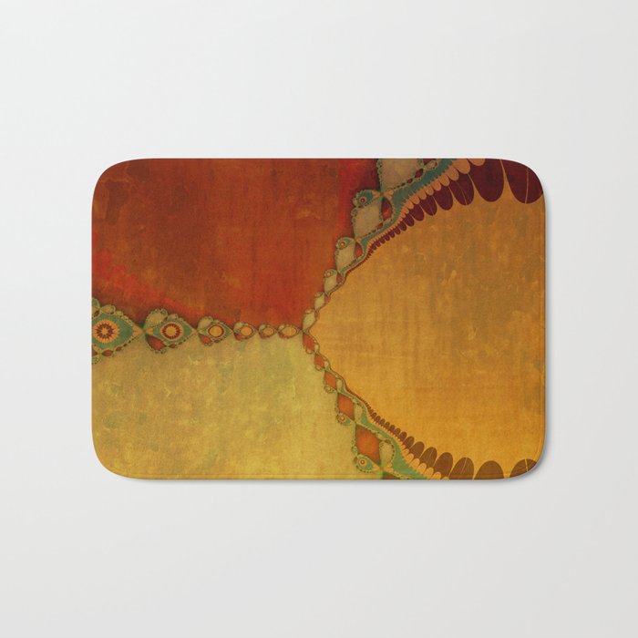 Southwestern Sunset 1 - copper ochre sienna olive gold orange Bath Mat