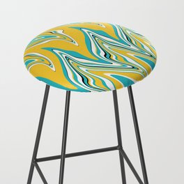 Warped - Turquoise and Yellow Bar Stool