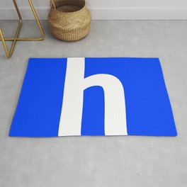 letter H (White & Blue) Area & Throw Rug