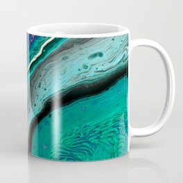 Marble Geode Coffee Mug | Fluid, Teal, Pouring, Acrylic, Abstract, Medium, Painting, Geode, Marble, Stone 