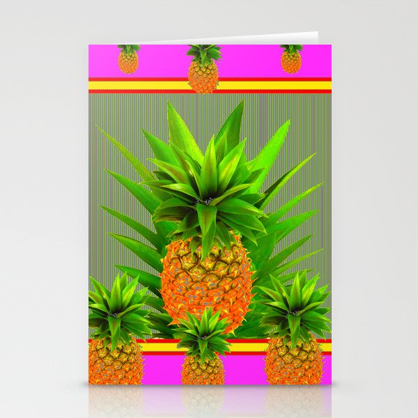 PINK HAWAIIAN PUNCH COLOR PINEAPPLE ART Stationery Cards
