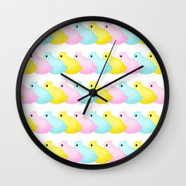 Peeps Pattern Wall Clock | Marshmallow, Chicks, Eastergifts, Funnyeaster, Easterpattern, Children, Peeppattern, Peeps, Easter, Comic 