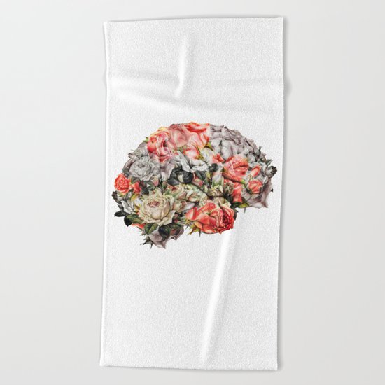 Flower Brain Beach Towel