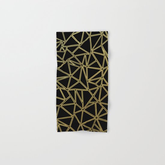 Abstract Blocks Gold Hand & Bath Towel