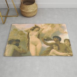 Birth of Venus by William Bouguereau Rug | Myth, Aphrodite, Venus, Goddessvenus, Female, Mythology, Feminine, Arthistory, Woman, Lovegoddess 