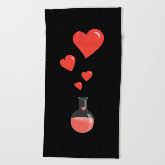 Love Chemistry Flask of Hearts Beach Towel