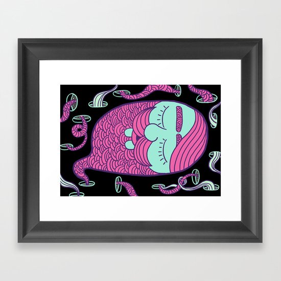 Sleepy Head (boy) Framed Art Print