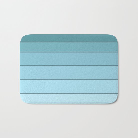 Colorful geometric striped pattern in shades of blue . Bath Mat