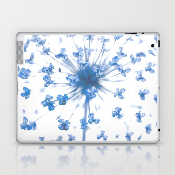 Blue Abstract Flower On White Background #decor #society6 #buyart Laptop & iPad Skin