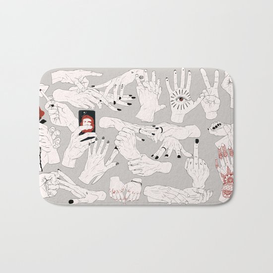 Hands / Composition - Gray version Bath Mat