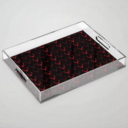 Deer Antler Pattern red dark mode Acrylic Tray
