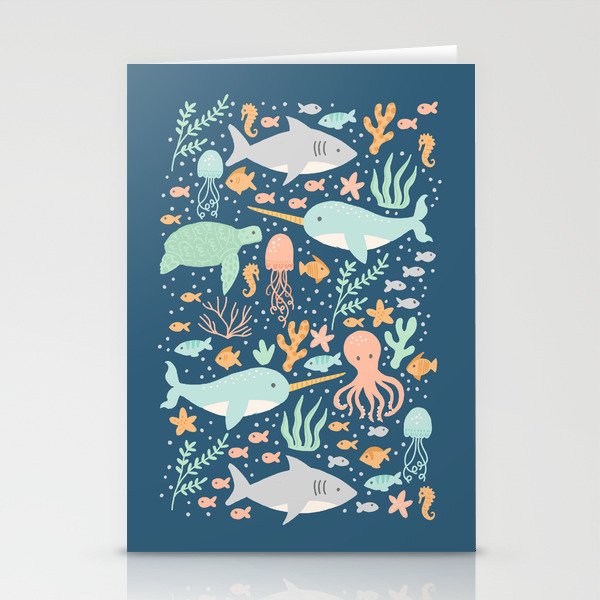 Under the Sea - Navy Stationery Cards
