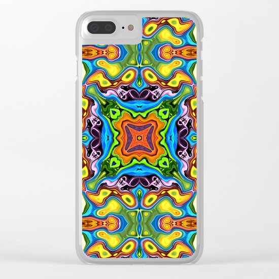 Colorful Mandala Pattern Clear iPhone Case