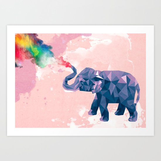 Rainbow Elephant Art Print