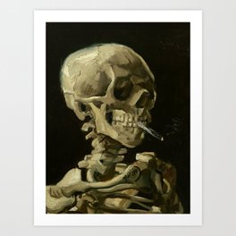 Smoking Skeleton by Vincent Van Gogh Art Print