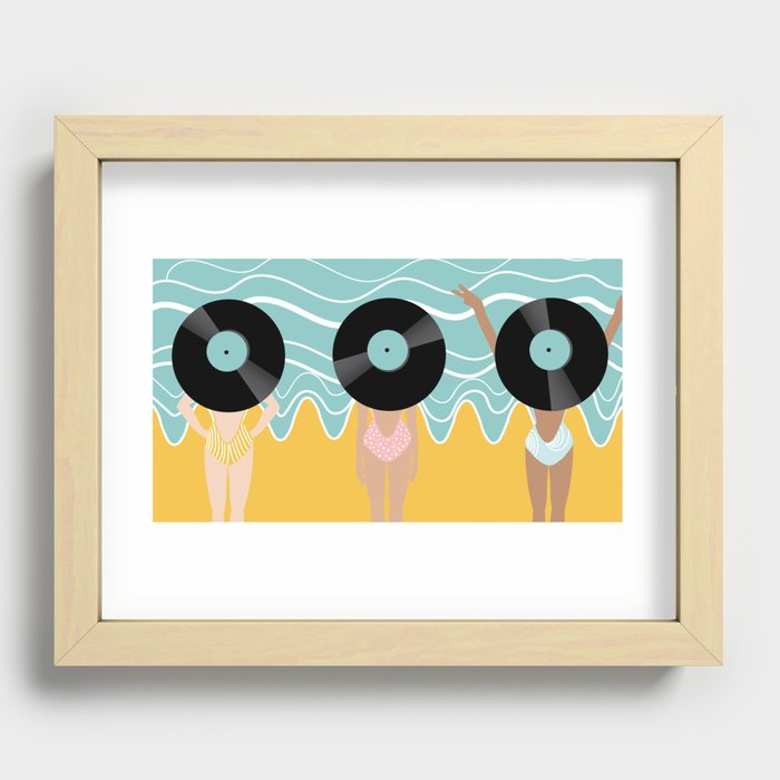 Beach Records Recessed Framed Print