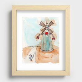 Oh, No! It's Mecha-Windmill! Recessed Framed Print