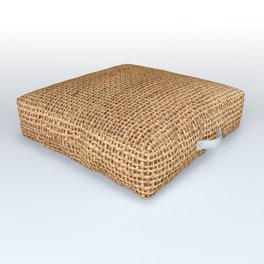 Brown burlap cloth background or sack cloth Outdoor Floor Cushion