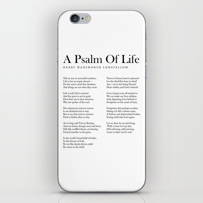 A Psalm Of Life - Henry Wadsworth Longfellow Poem - Literature - Typography Print 1 iPhone Skin
