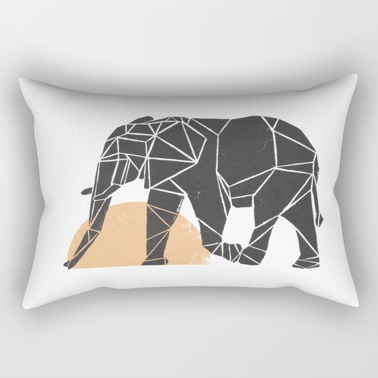 Geometric Elephant Rectangular Pillow