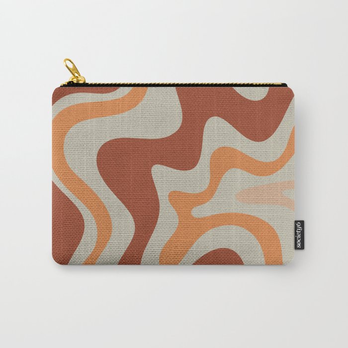 Liquid Swirl Abstract Pattern Rust Orange Pale Sage  Carry-All Pouch