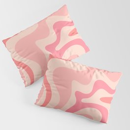 Retro Liquid Swirl Abstract in Soft Pink Pillow Sham