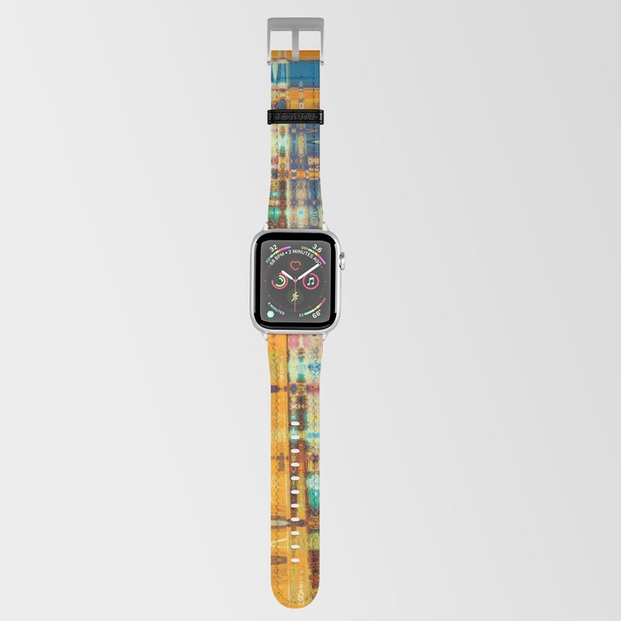 Distorted Orange And Blue Abstraction Apple Watch Band