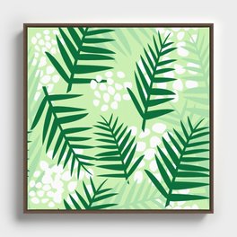 Seamless background with stylizes fern Framed Canvas