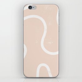 Boho Abstract Pink and White Line Art iPhone Skin
