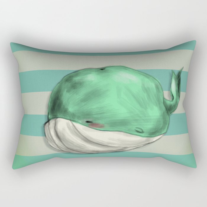 Tubby Sketch Whale Rectangular Pillow