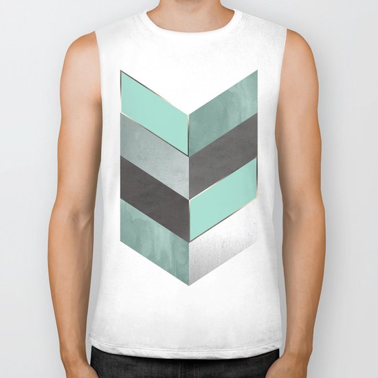 Chevron Geometric 1 Biker Tank