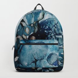 Jellyfsh Backpack | Deepsea, Ocean, Underwater, Underwaterlandscape, Drawing, Blue, Gold, Seagrass, Jellyfish, Sea 